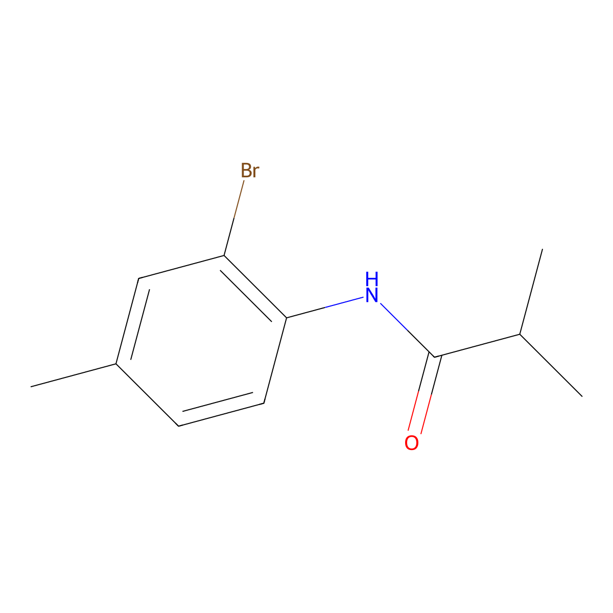 N-(2-bromo-4-methylphenyl)-2-methylpropanamide molecular structure, CAS 5285-52-9