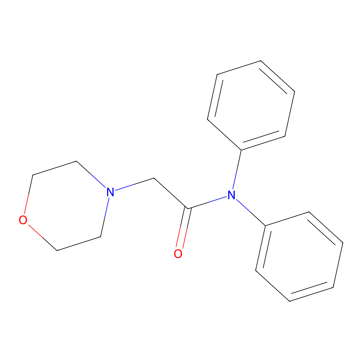 4-Morpholineacetamide, N,N-diphenyl- molecular structure, CAS 52850-10-9