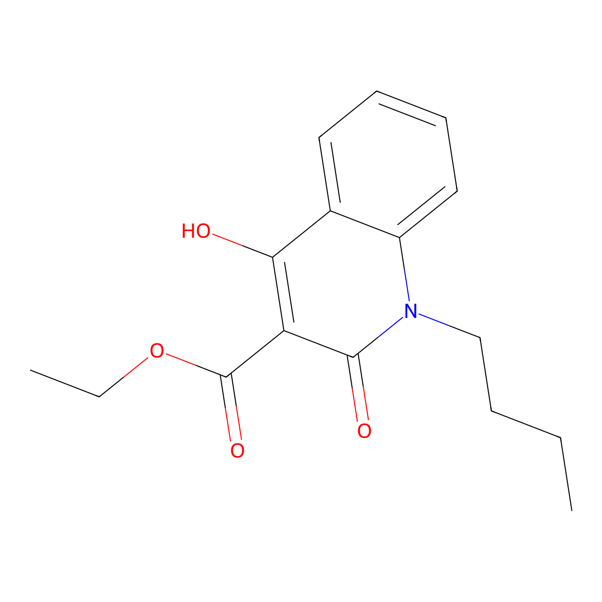 Ethyl 1-butyl-4-hydroxy-2-oxo-1,2-dihydroquinoline-3-carboxylate molecular structure, CAS 52851-58-8