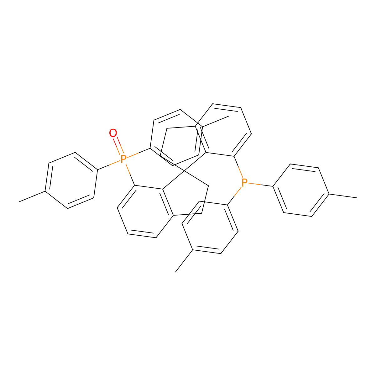 (R)-(7'-(Di-p-tolylphosphaneyl)-2,2',3,3'-tetrahydro-1,1'-spirobi[inden]-7-yl)di-p-tolylphosphine oxide molecular structure, CAS 528521-83-7