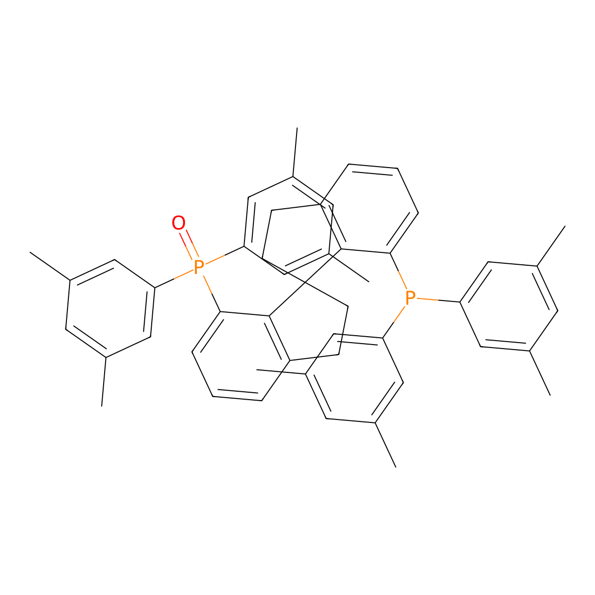 (S)-(7'-(Bis(3,5-dimethylphenyl)phosphanyl)-2,2',3,3'-tetrahydro-1,1'-spirobi[inden]-7-yl)bis(3,5-dimethylphenyl)phosphine oxide molecular structure, CAS 528521-85-9