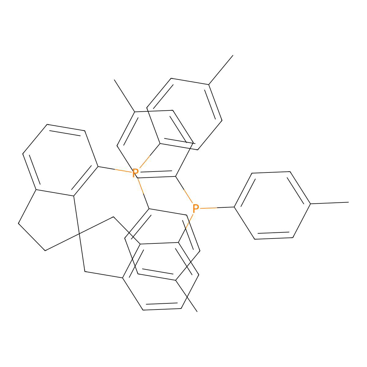 (R)-(1,2',3,3'-Tetrahydro-1,2'-spirobi[indene]-4,7'-diyl)bis(di-p-tolylphosphine) , (R)-Tol-SDP molecular structure, CAS 528521-87-1