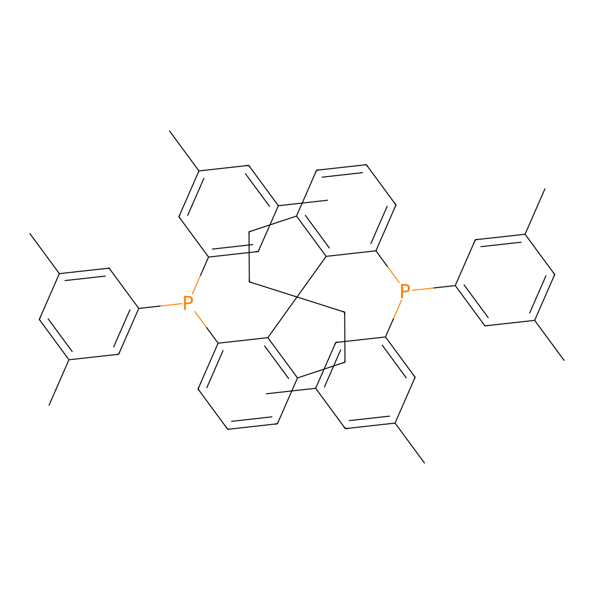 (S)-7,7'-Bis(bis(3,5-dimethylphenyl)phosphaneyl)-2,2',3,3'-tetrahydro-1,1'-spirobi[indene] , (S)-Xyl-SDP molecular structure, CAS 528521-89-3