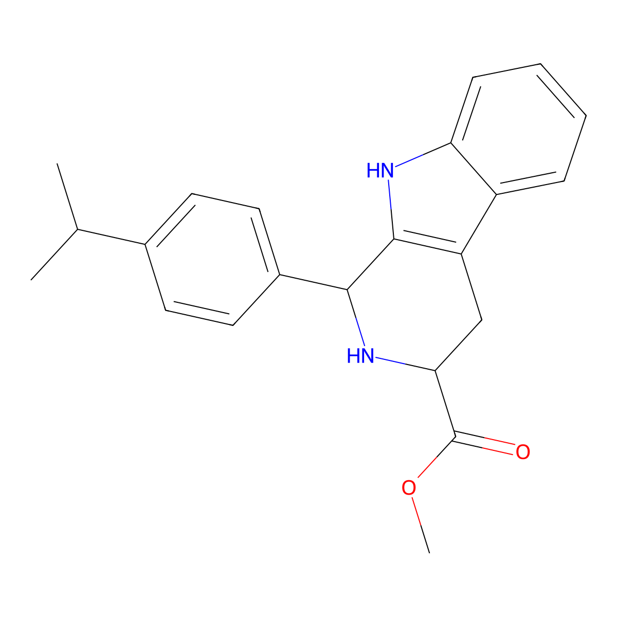 methyl 1-(4-propan-2-ylphenyl)-2,3,4,9-tetrahydro-1H-pyrido[3,4-b]indole-3-carboxylate molecular structure, CAS 528523-15-1