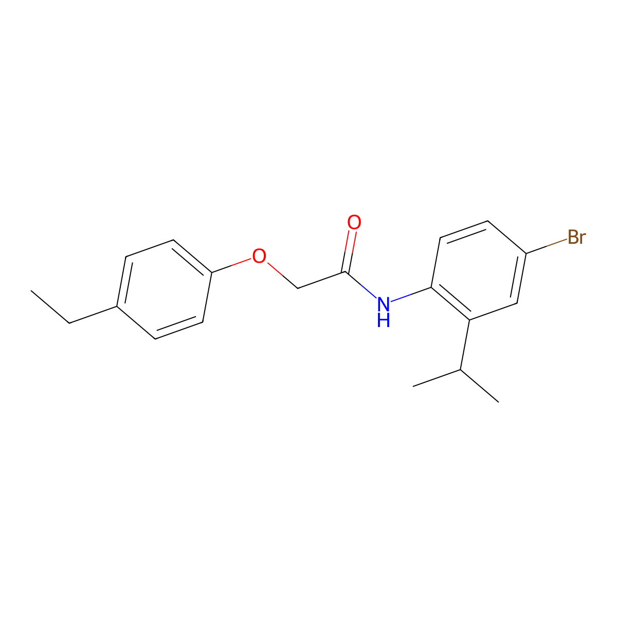 N-(4-Bromo-2-isopropylphenyl)-2-(4-ethylphenoxy)acetamide molecular structure, CAS 528531-90-0