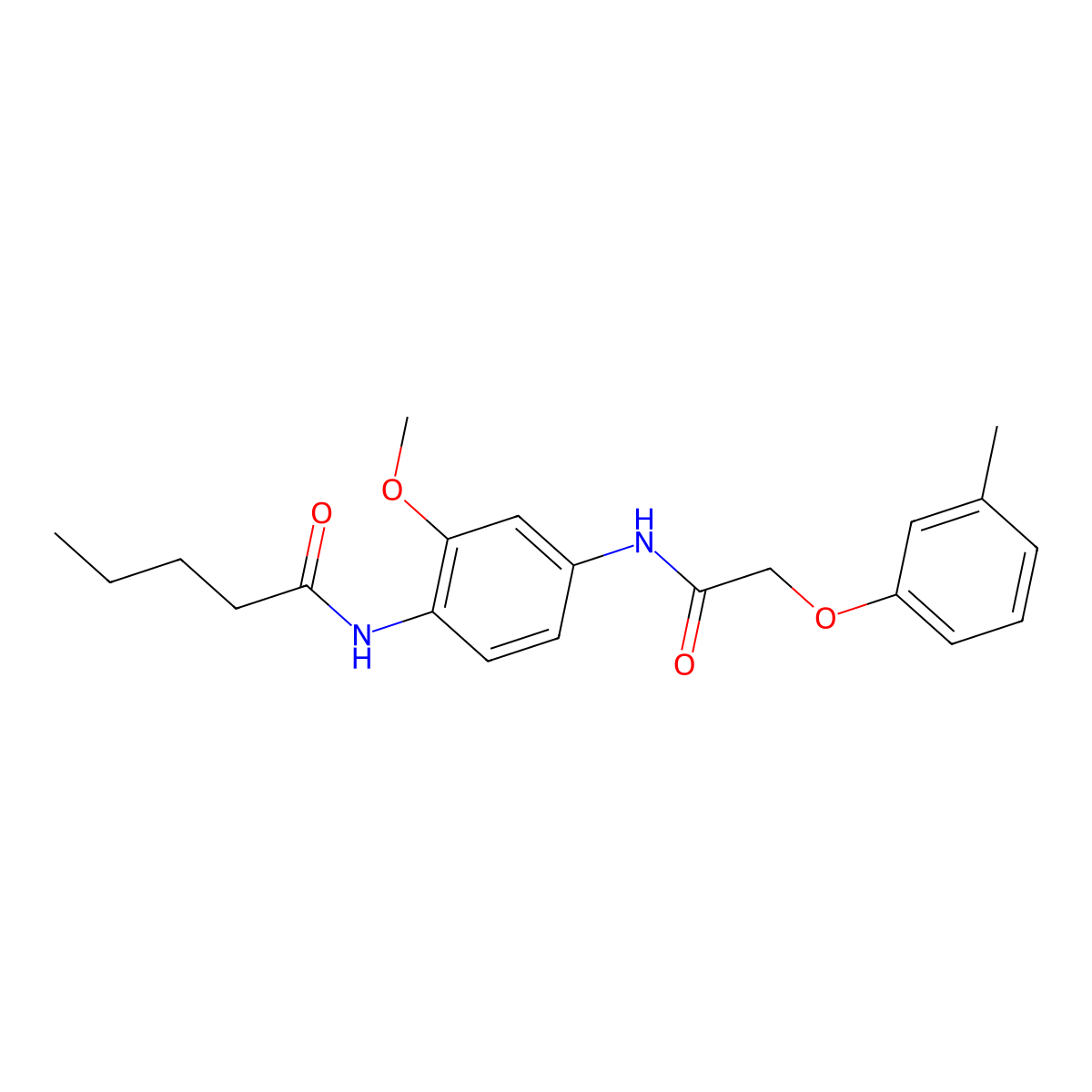 N-[2-methoxy-4-[[2-(3-methylphenoxy)acetyl]amino]phenyl]pentanamide molecular structure, CAS 528533-12-2