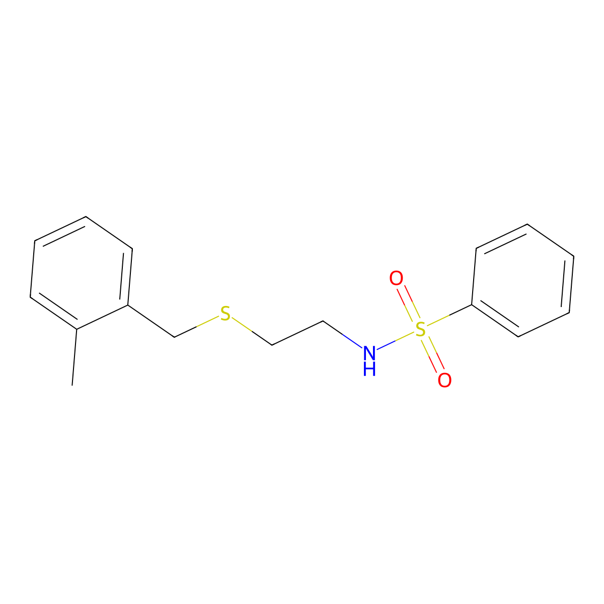 N-{2-[(2-methylbenzyl)sulfanyl]ethyl}benzenesulfonamide molecular structure, CAS 528533-56-4