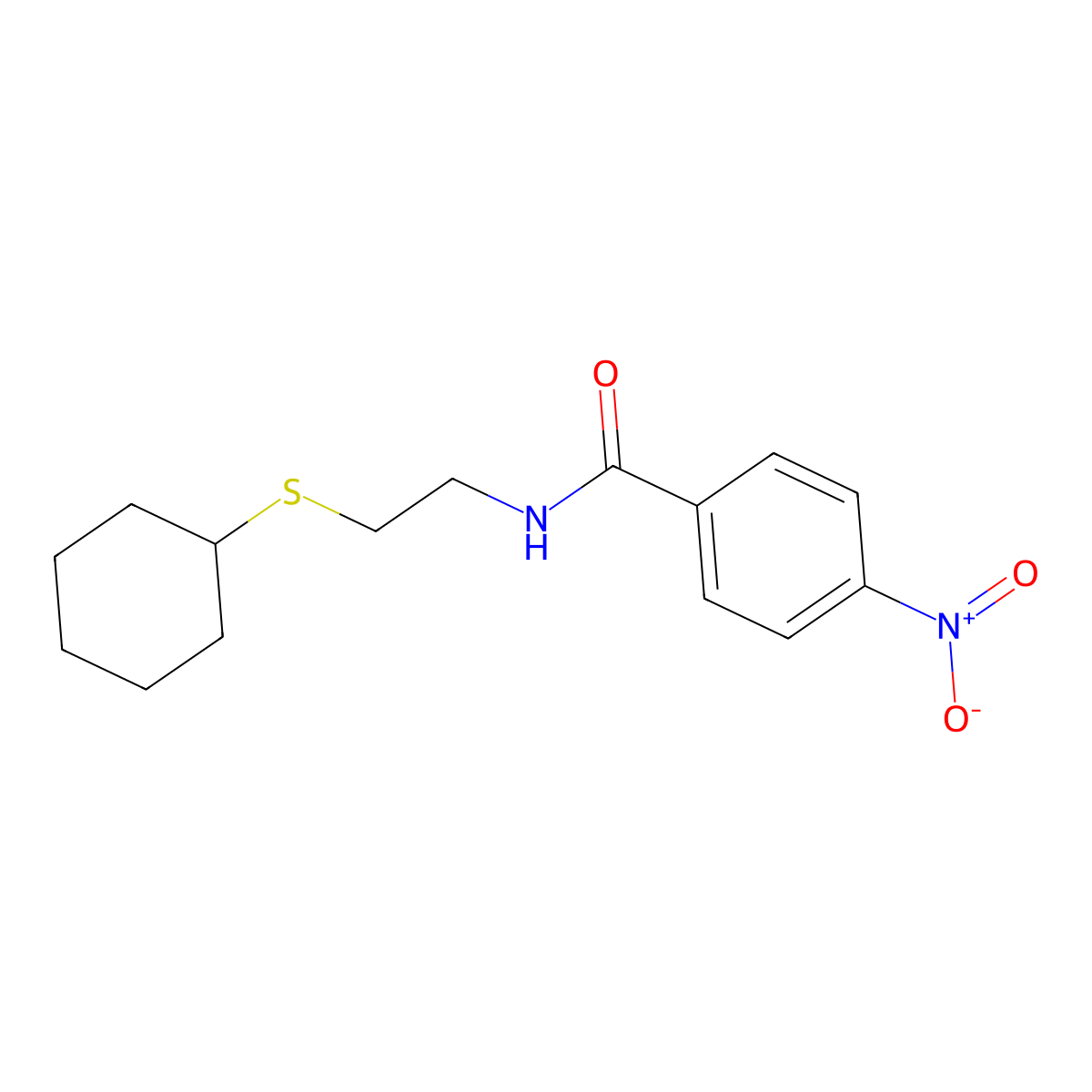 N-(2-cyclohexylsulfanylethyl)-4-nitrobenzamide molecular structure, CAS 528534-04-5