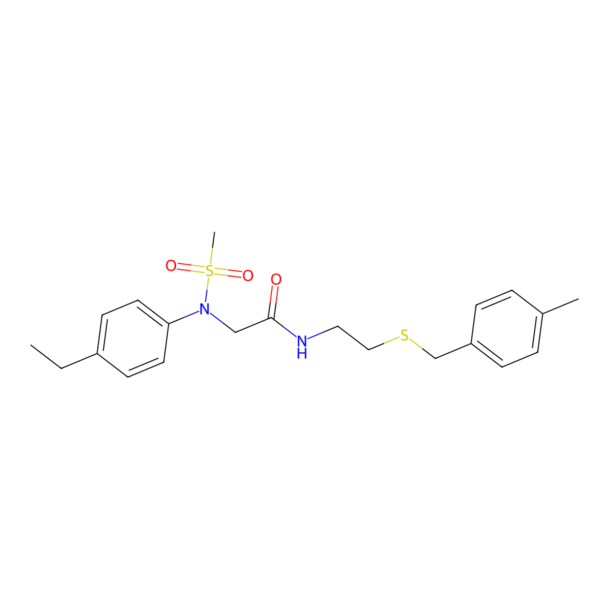 2-(4-ethyl-N-methylsulfonylanilino)-N-[2-[(4-methylphenyl)methylsulfanyl]ethyl]acetamide molecular structure, CAS 528535-22-0