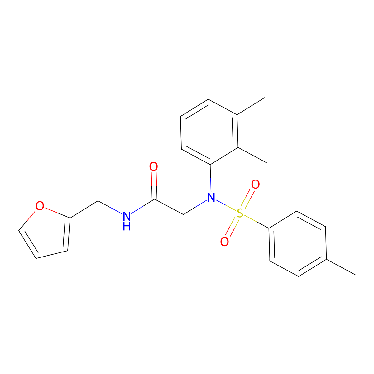 2-(2,3-dimethyl-N-(4-methylphenyl)sulfonylanilino)-N-(furan-2-ylmethyl)acetamide molecular structure, CAS 528535-36-6