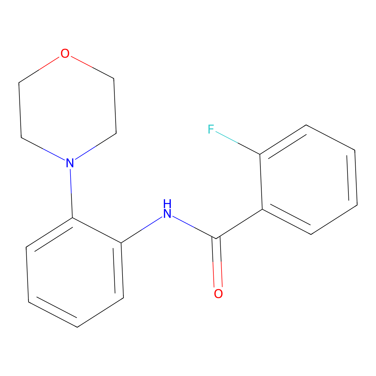 2-fluoro-N-(2-morpholin-4-ylphenyl)benzamide molecular structure, CAS 528535-72-0