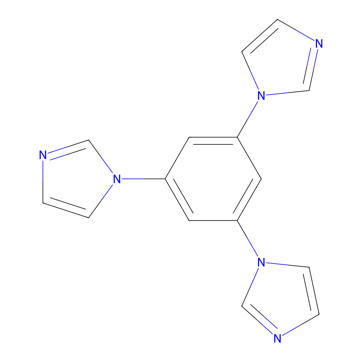 1,3,5-tri(1H-imidazol-1-yl)benzene molecular structure, CAS 528543-96-6