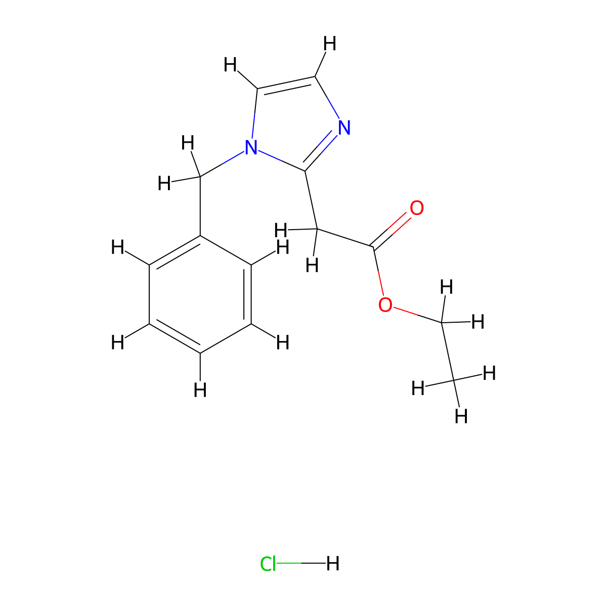 ethyl 2-(1-benzyl-1H-imidazol-2-yl)acetate hydrochloride molecular structure, CAS 52855-69-3