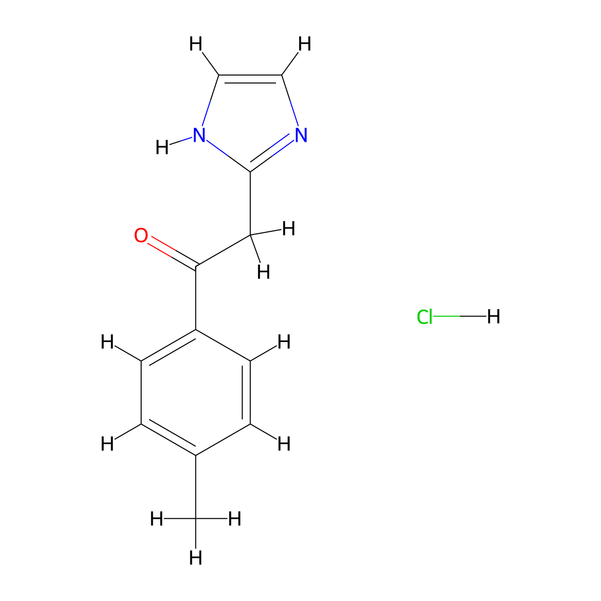 2-(1H-imidazol-2-yl)-1-(4-methylphenyl)ethan-1-one hydrochloride molecular structure, CAS 52855-77-3