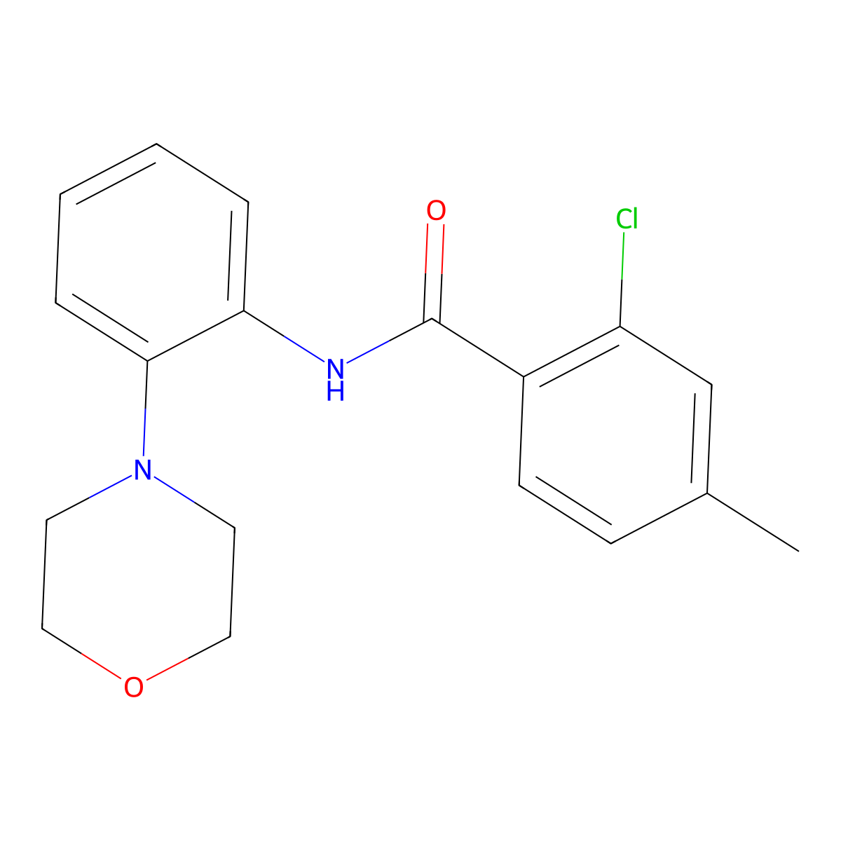 2-chloro-4-methyl-N-(2-morpholin-4-ylphenyl)benzamide molecular structure, CAS 528561-59-3
