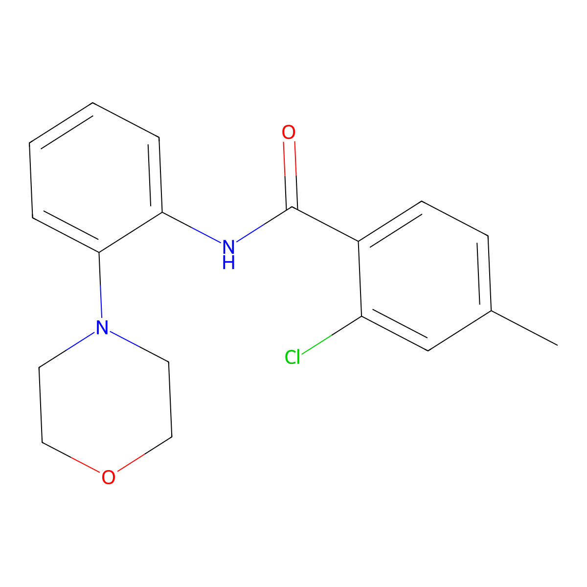 2-chloro-4-methyl-N-(2-morpholin-4-ylphenyl)benzamide molecular structure, CAS 528561-59-3