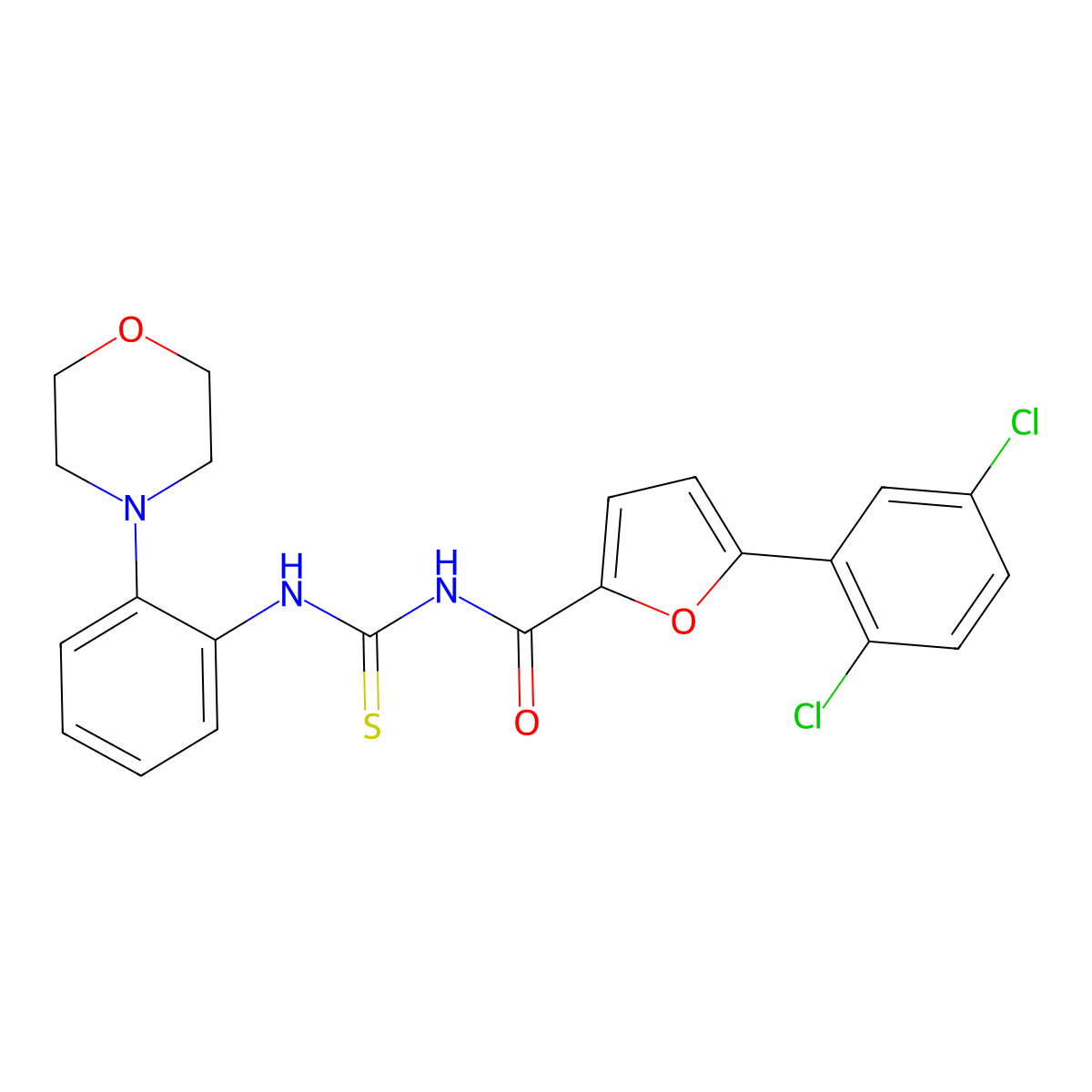 5-(2,5-dichlorophenyl)-N-[(2-morpholin-4-ylphenyl)carbamothioyl]furan-2-carboxamide molecular structure, CAS 528562-14-3