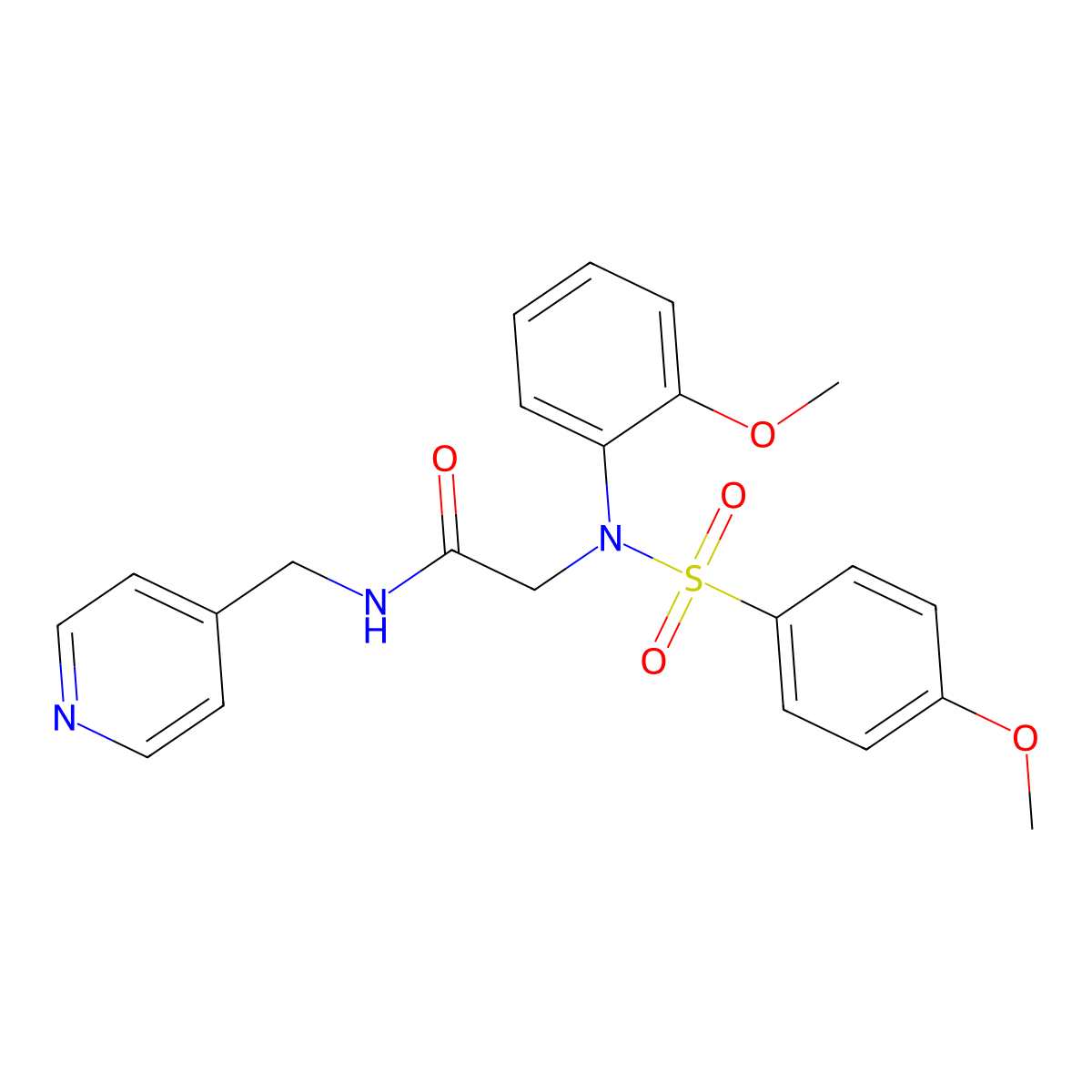 2-(2-methoxy-N-(4-methoxyphenyl)sulfonylanilino)-N-(pyridin-4-ylmethyl)acetamide molecular structure, CAS 528562-62-1