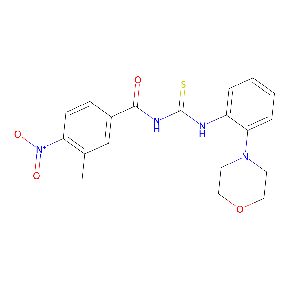 3-methyl-N-{[2-(morpholin-4-yl)phenyl]carbamothioyl}-4-nitrobenzamide molecular structure, CAS 528562-83-6