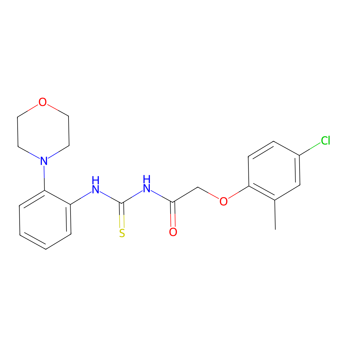 2-(4-chloro-2-methylphenoxy)-N-[(2-morpholin-4-ylphenyl)carbamothioyl]acetamide molecular structure, CAS 528563-32-8