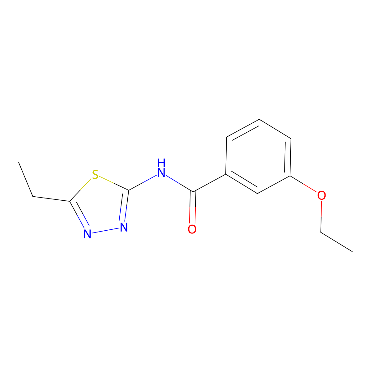 3-ethoxy-N-(5-ethyl-1,3,4-thiadiazol-2-yl)benzamide molecular structure, CAS 528564-29-6