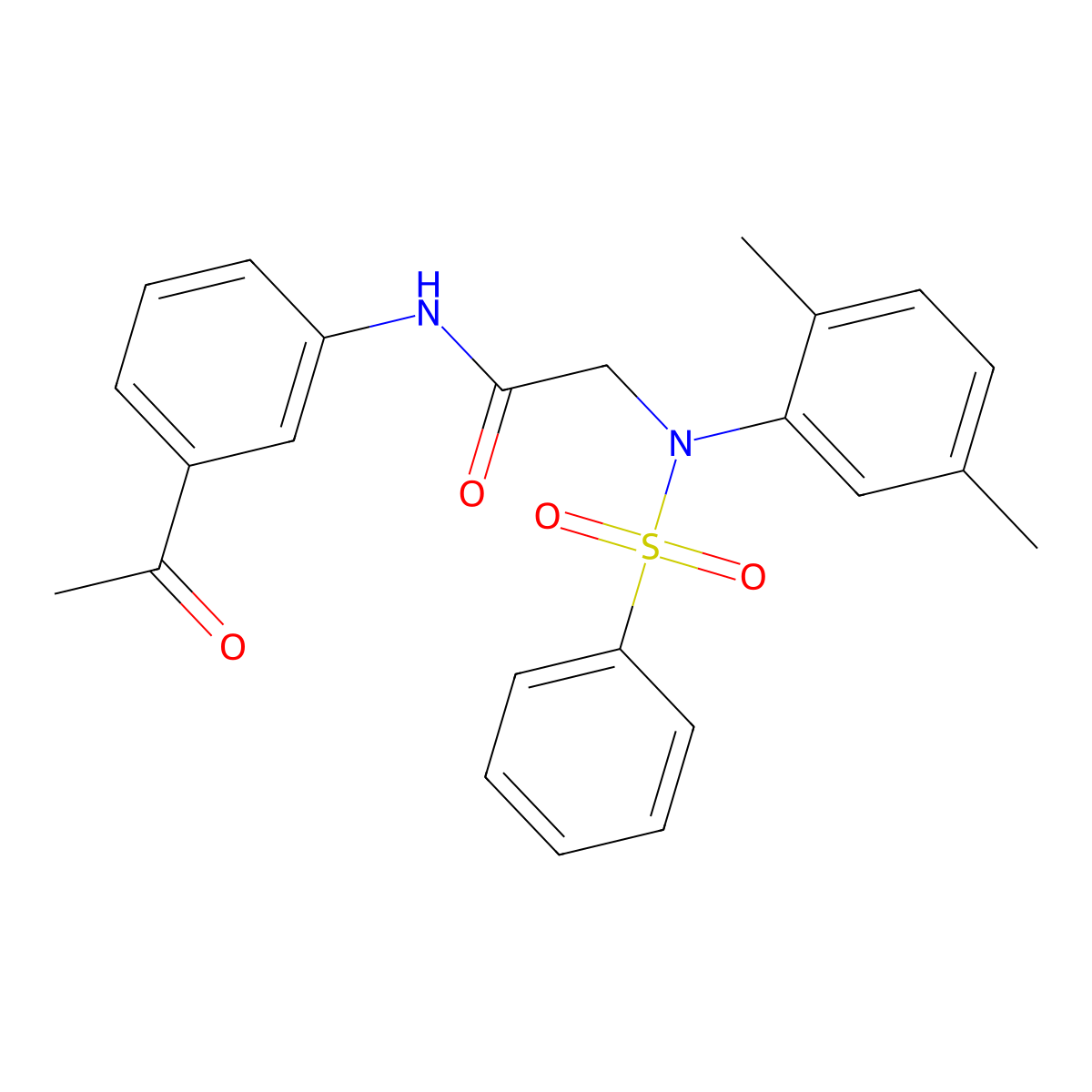 N-(3-acetylphenyl)-2-[N-(benzenesulfonyl)-2,5-dimethylanilino]acetamide molecular structure, CAS 528564-66-1
