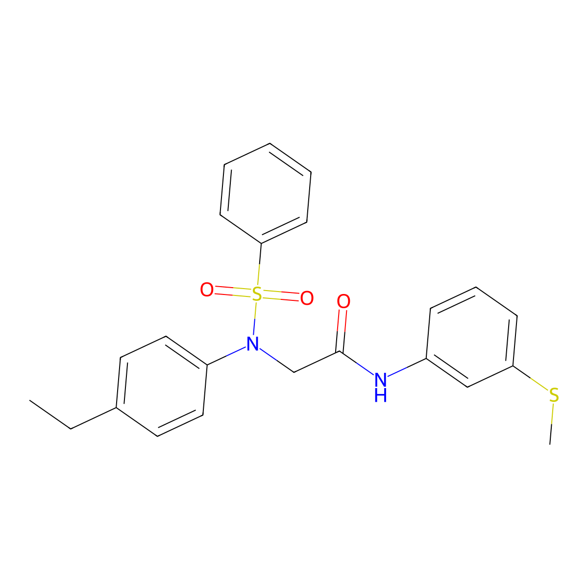2-[N-(benzenesulfonyl)-4-ethylanilino]-N-(3-methylsulfanylphenyl)acetamide molecular structure, CAS 528565-26-6