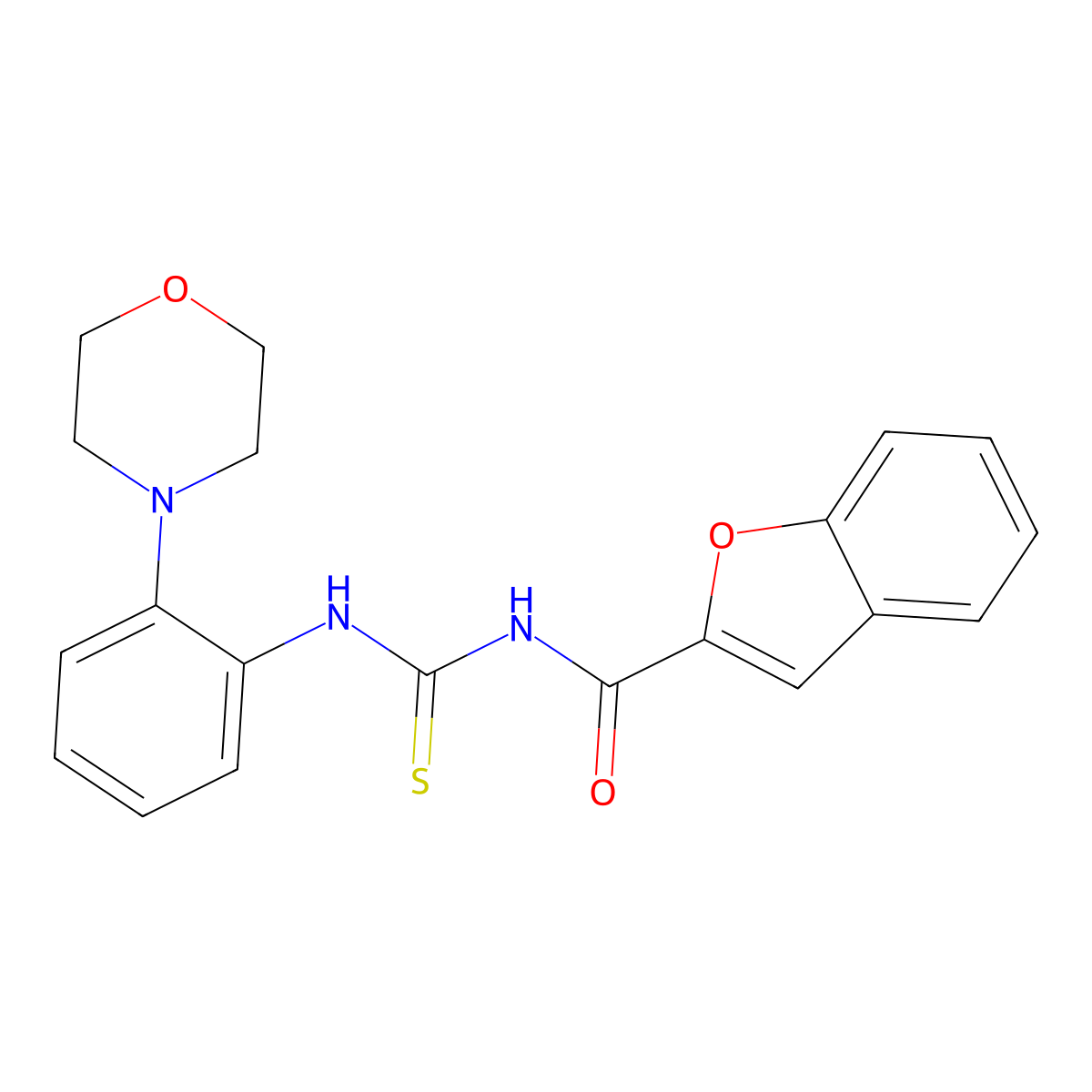 N-[(2-morpholin-4-ylphenyl)carbamothioyl]-1-benzofuran-2-carboxamide molecular structure, CAS 528565-29-9