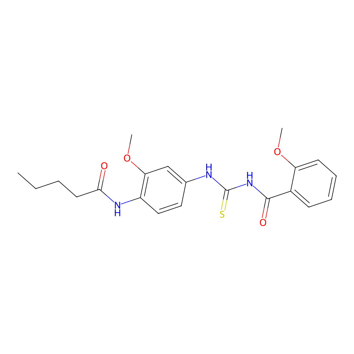 2-methoxy-N-[[3-methoxy-4-(pentanoylamino)phenyl]carbamothioyl]benzamide molecular structure, CAS 528565-40-4