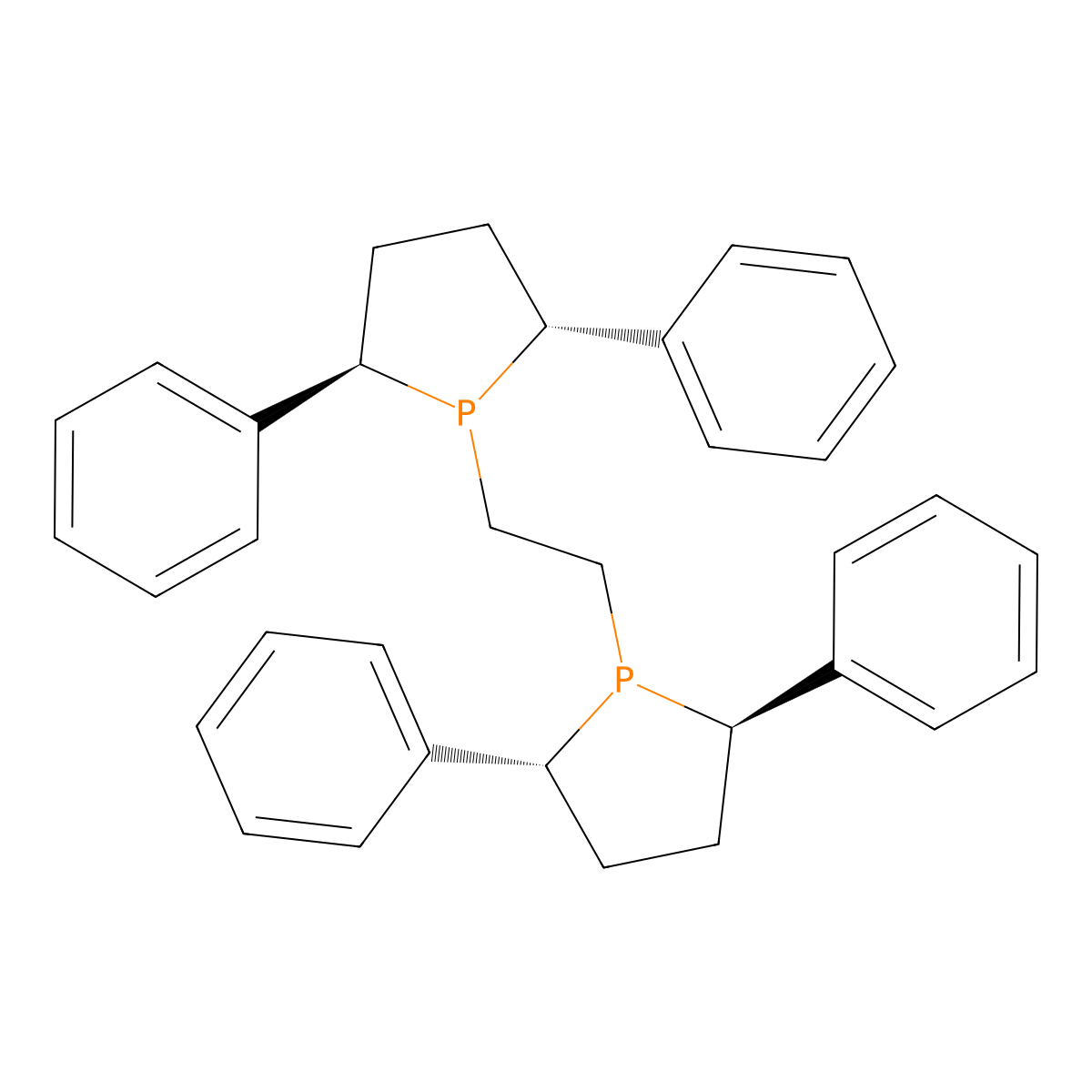 1,2-Bis((2R,5R)-2,5-diphenylphospholan-1-yl)ethane , (R,R)-Ph-BPE molecular structure, CAS 528565-79-9