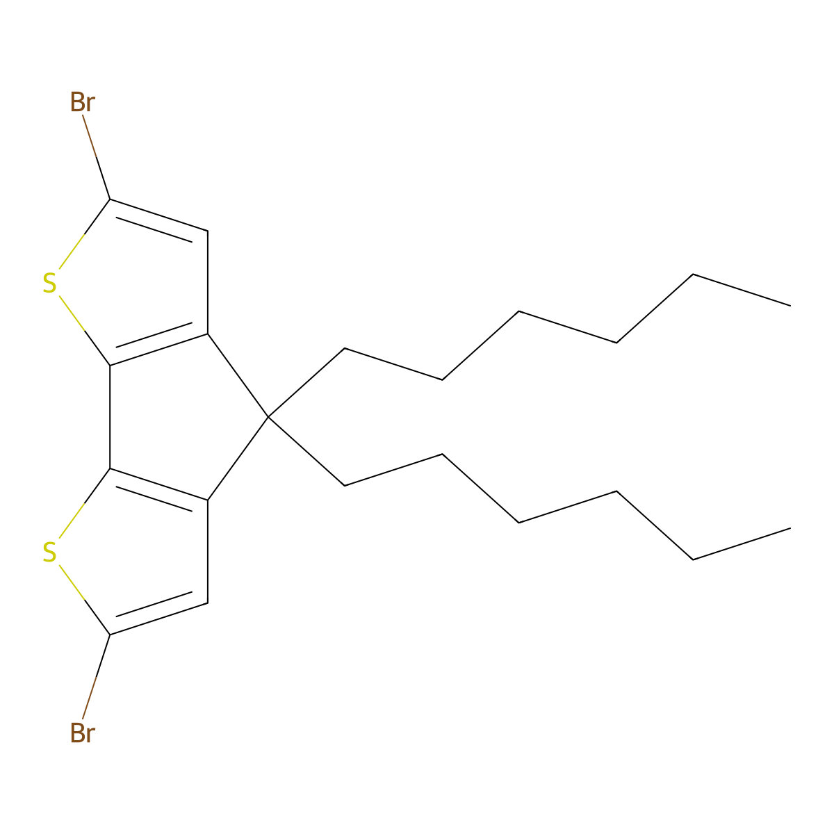 2,6-Dibromo-4,4-dihexyl-4H-cyclopenta[1,2-b:5,4-b']dithiophene molecular structure, CAS 528570-55-0