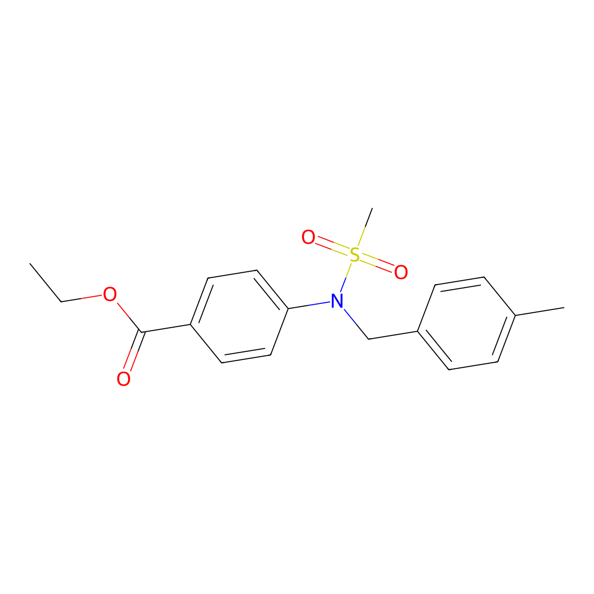 Ethyl 4-[(4-methylbenzyl)(methylsulfonyl)amino]benzoate molecular structure, CAS 528573-97-9