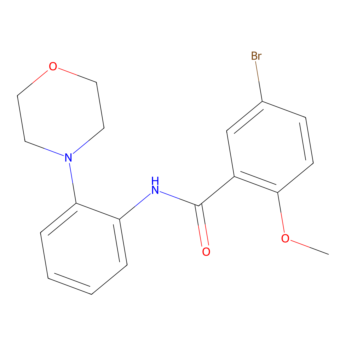 5-bromo-2-methoxy-N-(2-morpholin-4-ylphenyl)benzamide molecular structure, CAS 528575-44-2