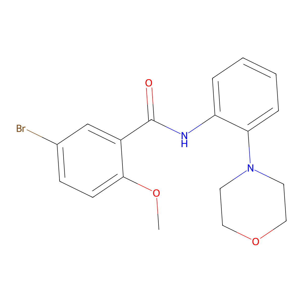 5-bromo-2-methoxy-N-(2-morpholin-4-ylphenyl)benzamide molecular structure, CAS 528575-44-2