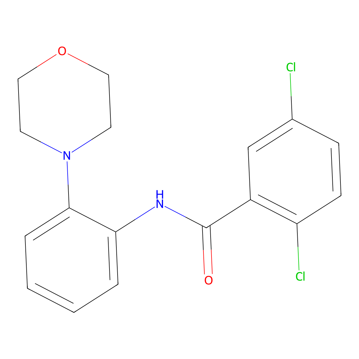 2,5-dichloro-N-(2-morpholin-4-ylphenyl)benzamide molecular structure, CAS 528576-86-5