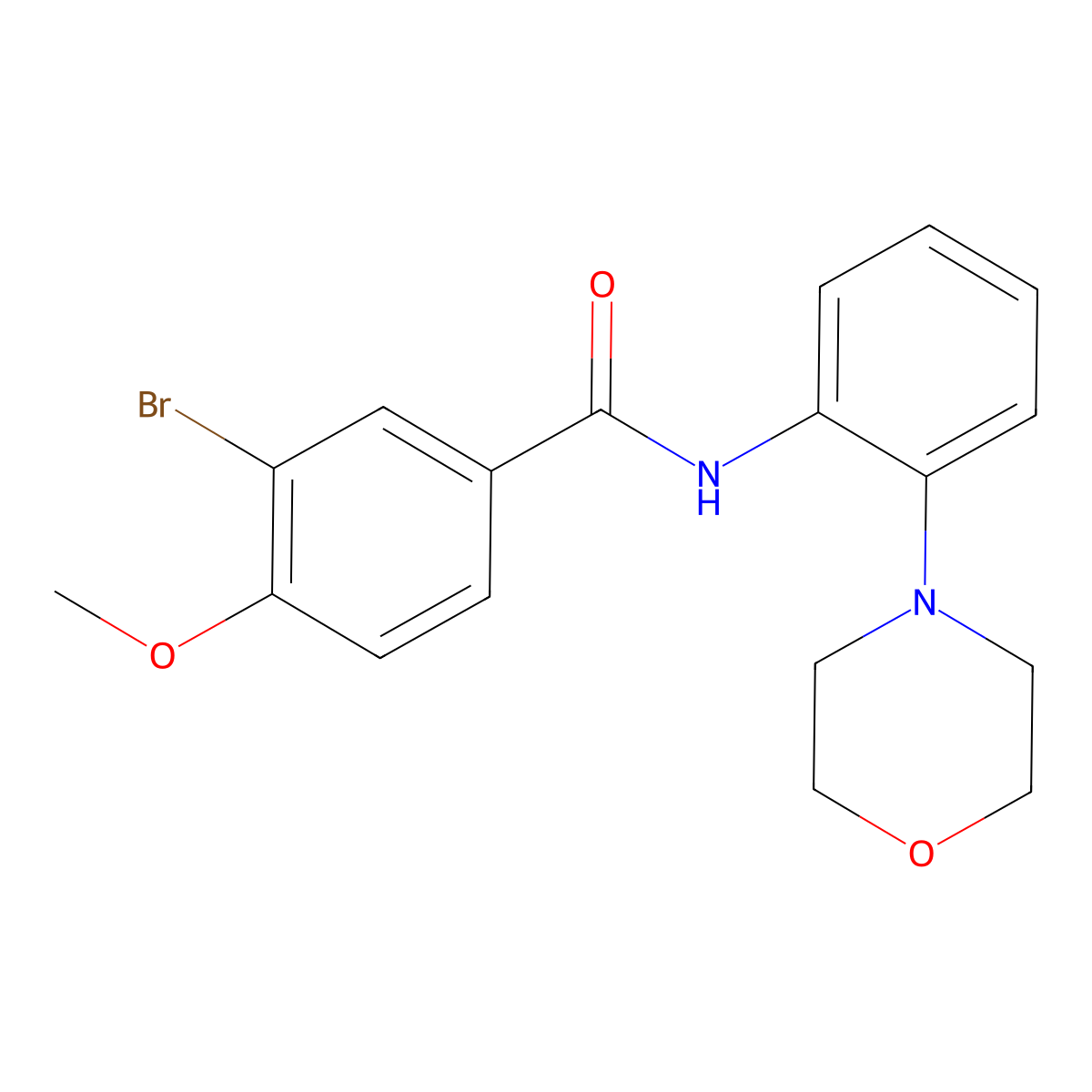 3-bromo-4-methoxy-N-(2-morpholin-4-ylphenyl)benzamide molecular structure, CAS 528579-76-2