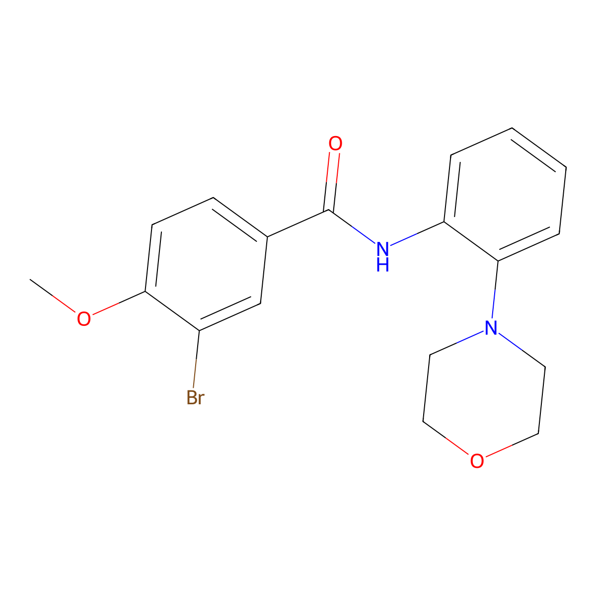 3-bromo-4-methoxy-N-(2-morpholin-4-ylphenyl)benzamide molecular structure, CAS 528579-76-2