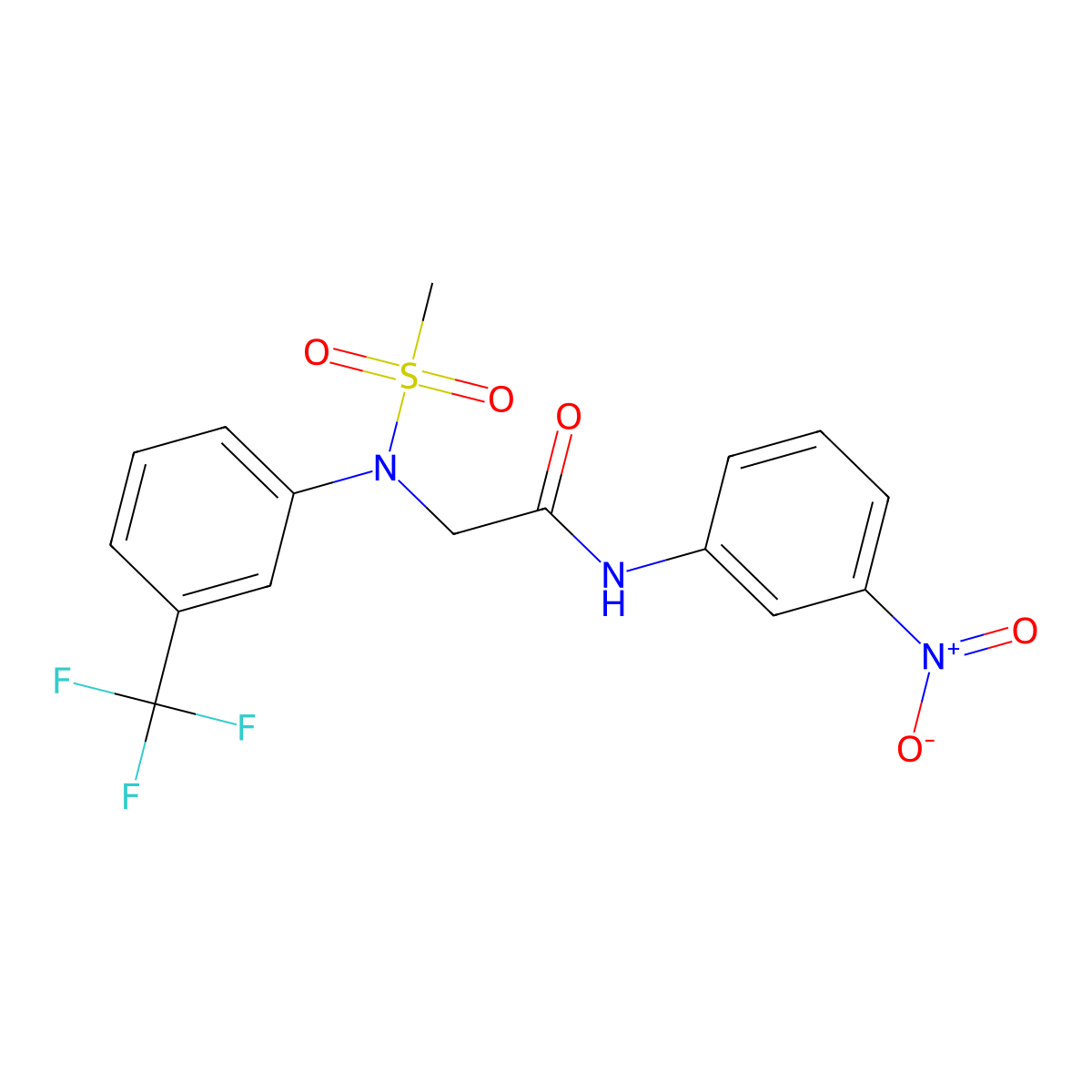 2-[N-methylsulfonyl-3-(trifluoromethyl)anilino]-N-(3-nitrophenyl)acetamide molecular structure, CAS 528579-86-4