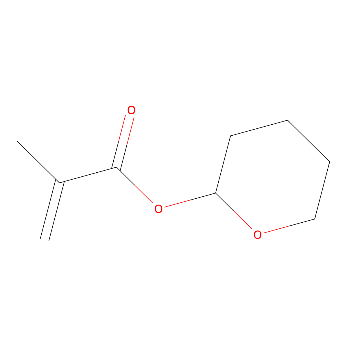 Tetrahydropyranyl methacrylate molecular structure, CAS 52858-59-0