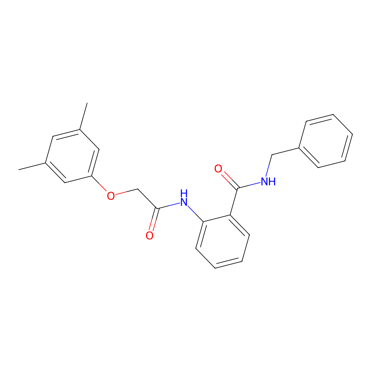 N-benzyl-2-[[2-(3,5-dimethylphenoxy)acetyl]amino]benzamide molecular structure, CAS 528580-48-5