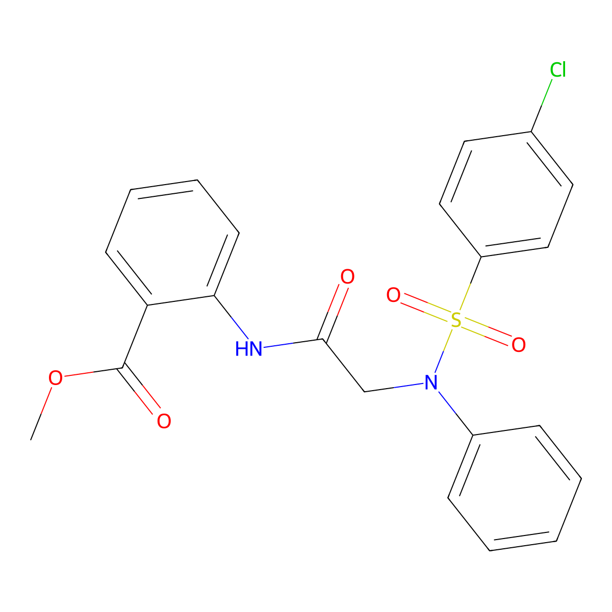 methyl 2-({N-[(4-chlorophenyl)sulfonyl]-N-phenylglycyl}amino)benzoate molecular structure, CAS 528582-59-4