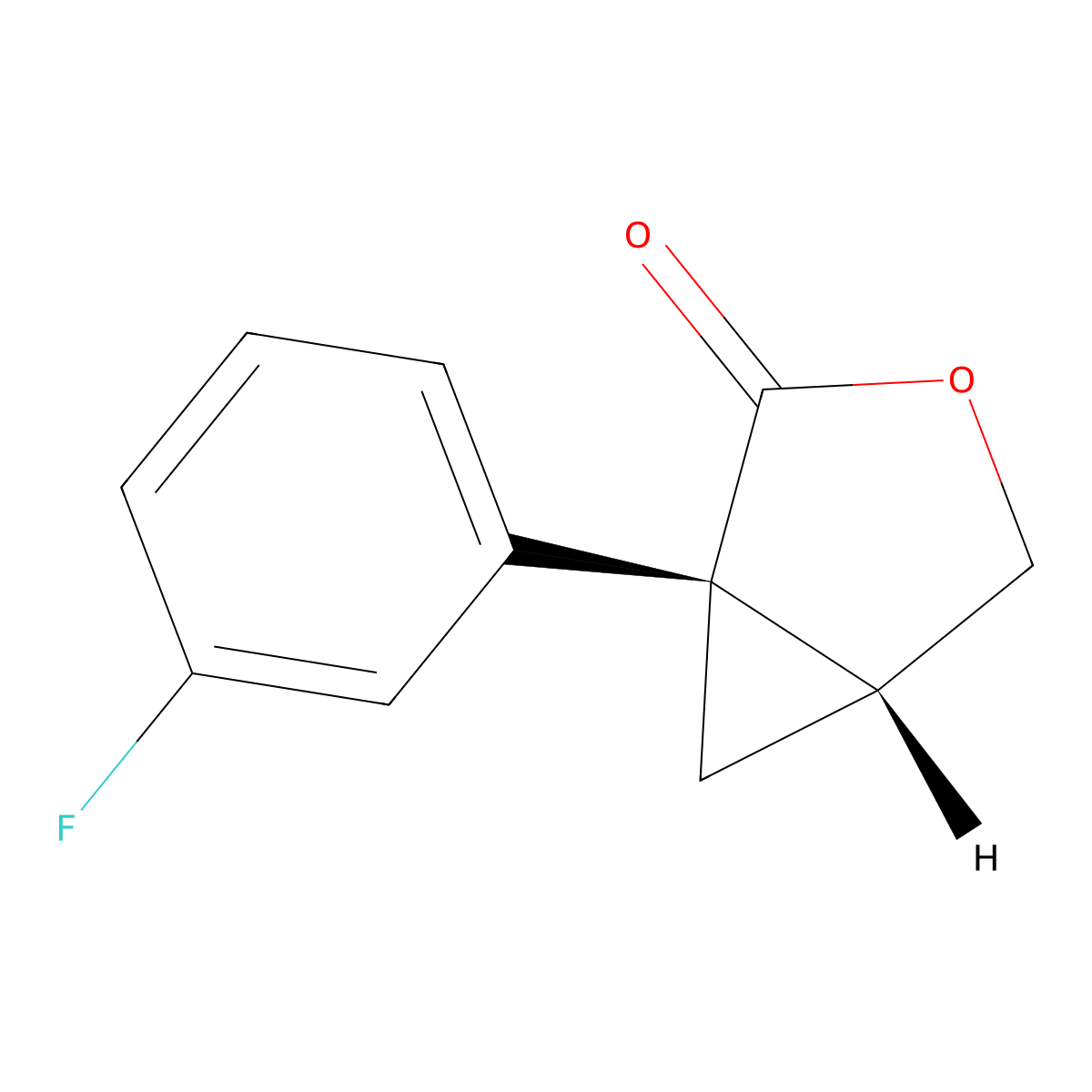 1-(3-Fluorophenyl)-3-oxabicyclo(3.1.0)hexan-2-one, (1S,5R)- molecular structure, CAS 528587-70-4