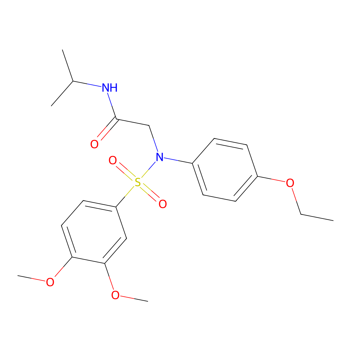 2-(N-(3,4-dimethoxyphenyl)sulfonyl-4-ethoxyanilino)-N-propan-2-ylacetamide molecular structure, CAS 528589-89-1
