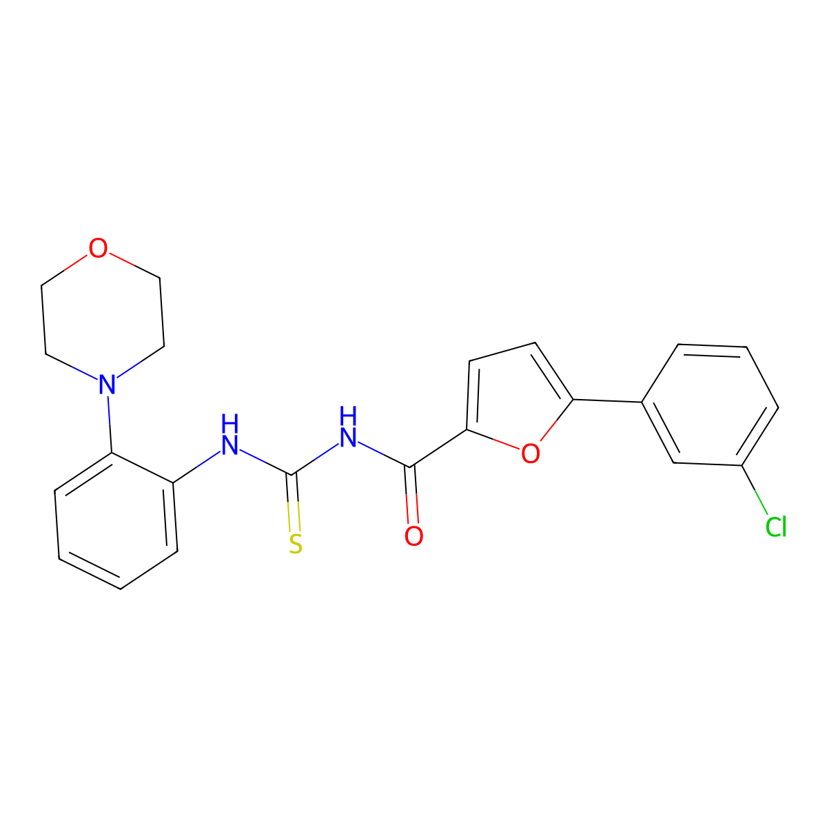 5-(3-chlorophenyl)-N-[(2-morpholin-4-ylphenyl)carbamothioyl]furan-2-carboxamide molecular structure, CAS 528590-81-0