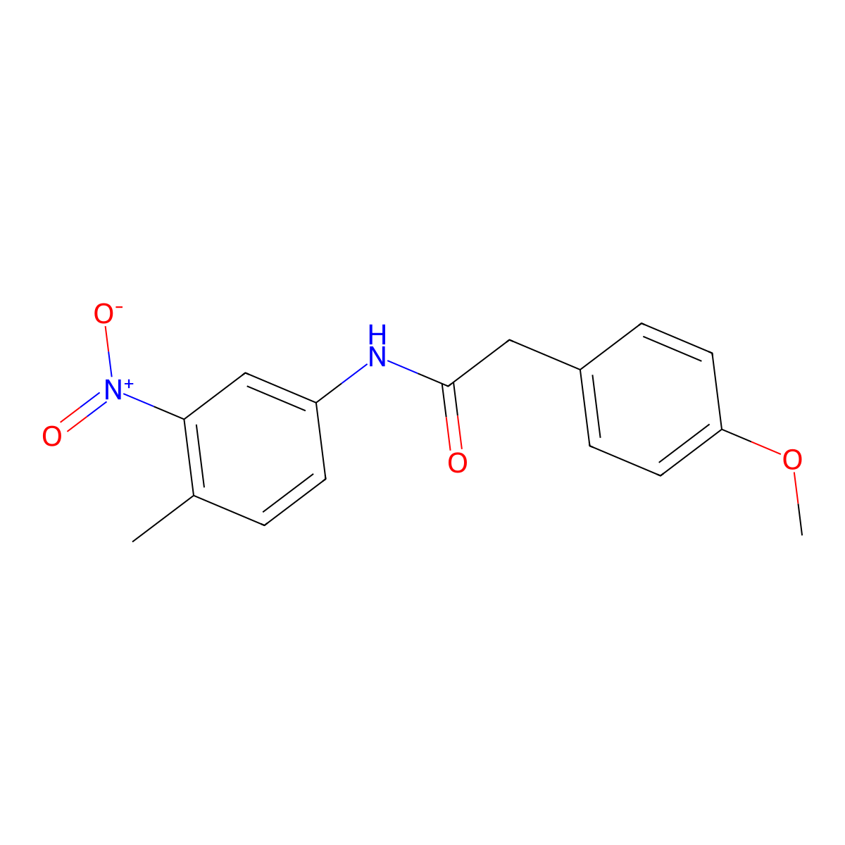 2-(4-methoxyphenyl)-N-(4-methyl-3-nitrophenyl)acetamide molecular structure, CAS 528591-44-8