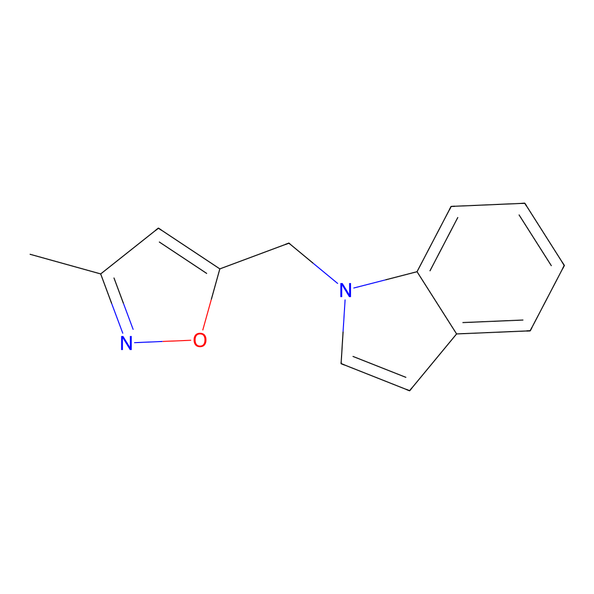 5-[(1-Indolyl)methyl]-3-methylisoxazole molecular structure, CAS 528593-71-7