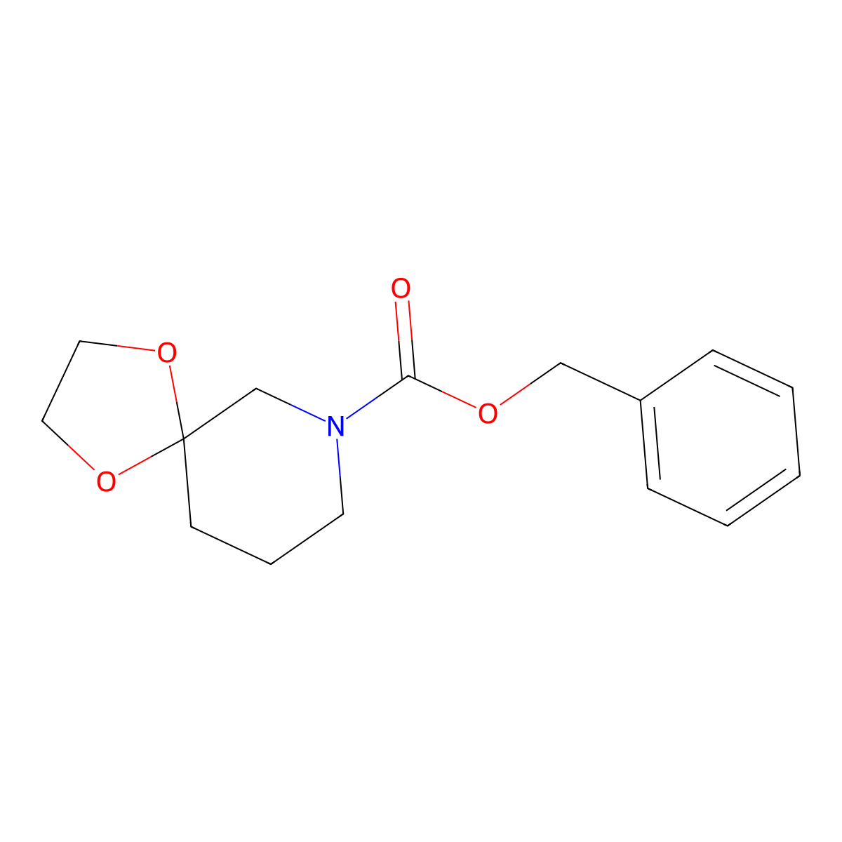 Benzyl 1,4-dioxa-7-azaspiro[4.5]decane-7-carboxylate molecular structure, CAS 528594-63-0