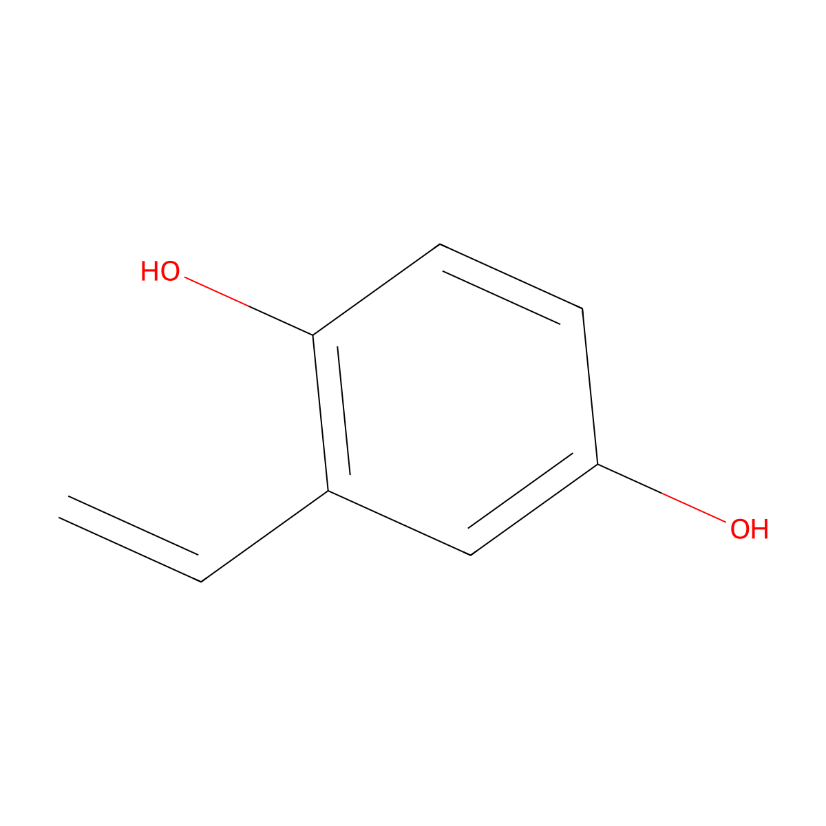 2-Ethenylbenzene-1,4-diol molecular structure, CAS 5286-51-1