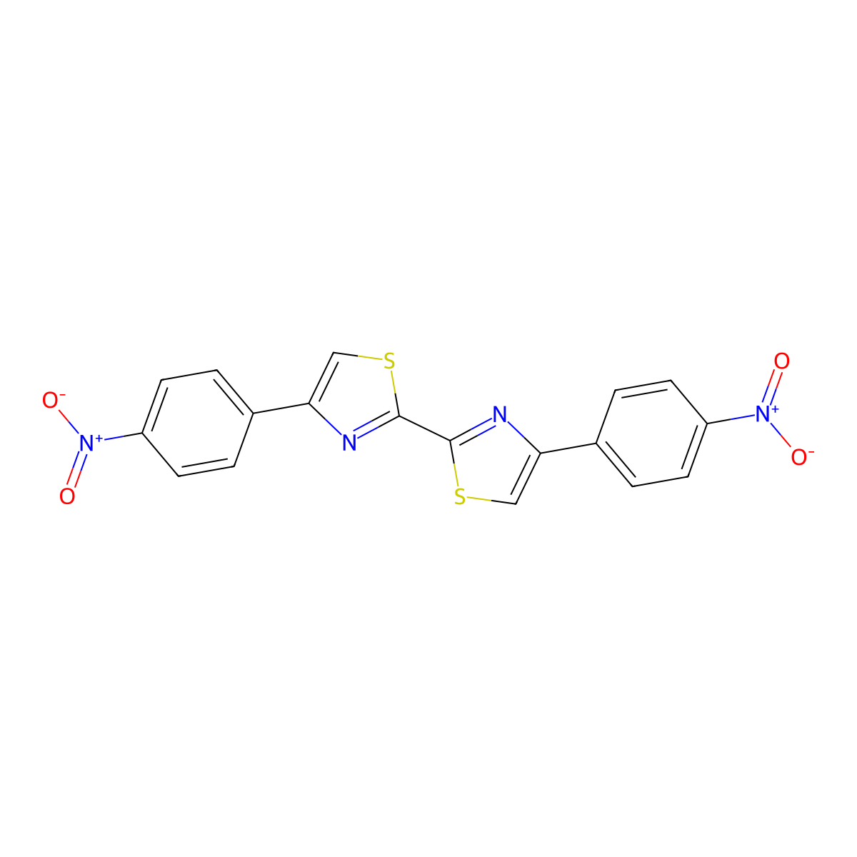 4-(4-Nitrophenyl)-2-[4-(4-nitrophenyl)-1,3-thiazol-2-yl]-1,3-thiazole molecular structure, CAS 5286-88-4