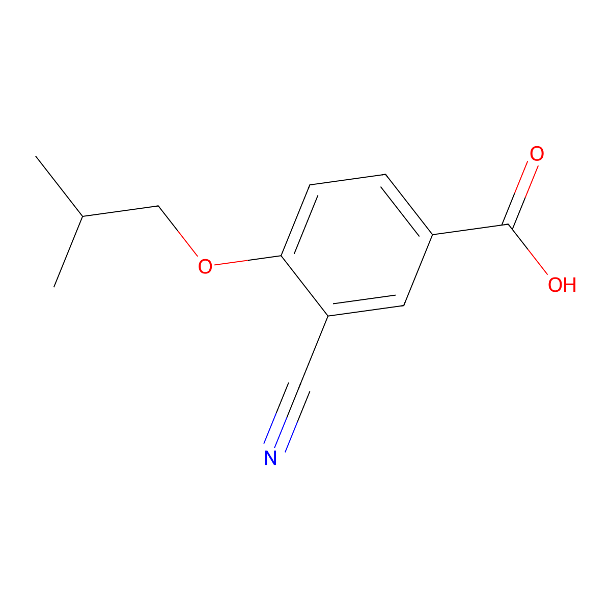 3-Cyano-4-isobutoxybenzoic acid molecular structure, CAS 528607-60-5
